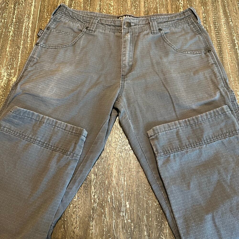 Gravel Gear RipStop Canvas Workwear Carpenter Pants Relaxed Gray Mens Size 32x29